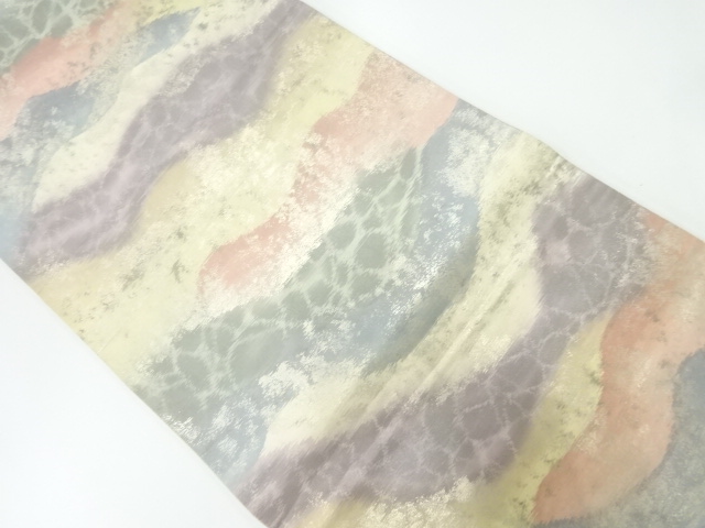 JAPANESE KIMONO / ANTIQUE FUKURO OBI / SILK / WOVEN MIST